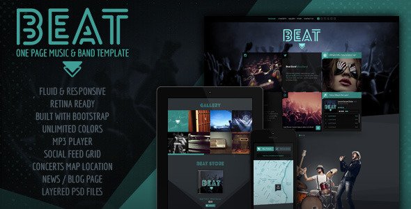 Beat -  One-Page HTML5 Music & Band Template