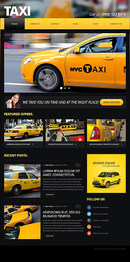 Black Taxi Joomla Template by Oldman Joomla  TMT
