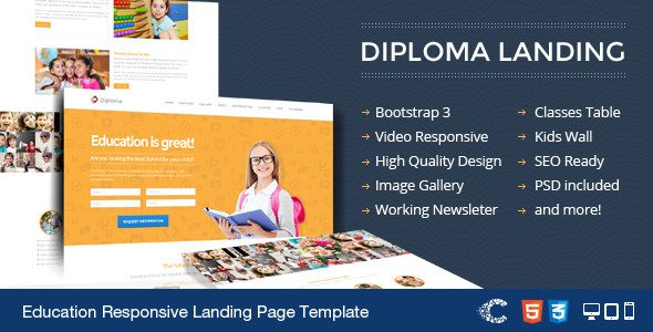 Diploma - Education Bootstrap Responsive Landing