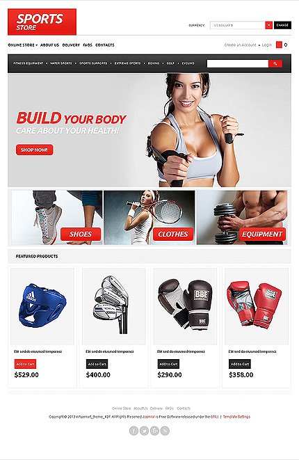 Everything for Sports VirtueMart Templates  TMT