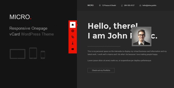 Micro - Responsive Onepage vCard