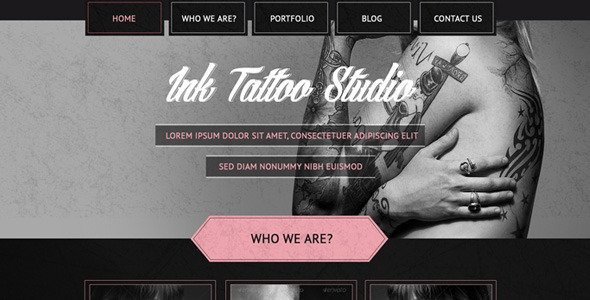 Tattoo -  One Page Portfolio Template