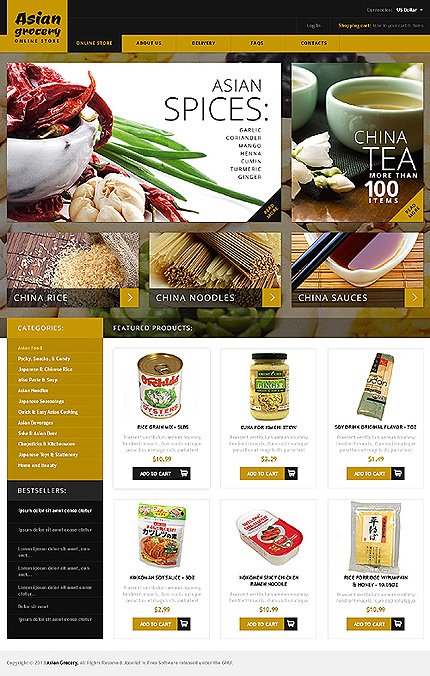 White & Black Grocery Store VirtueMart Template by Glenn VirtueMart Templates  TMT