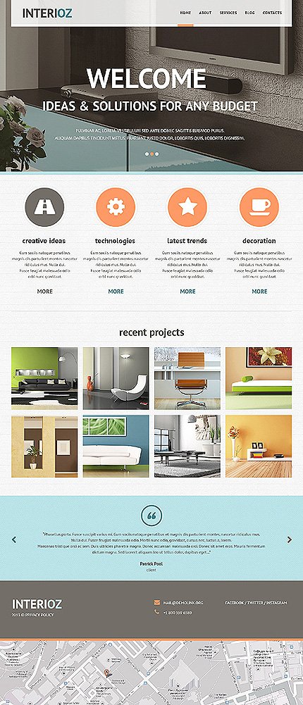 White & Grey Interior Design Joomla Template by Amour Joomla  TMT