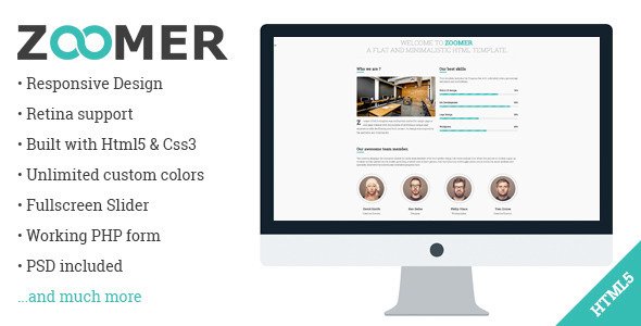 Zoomer - Onepage Responsive HTML5 Template