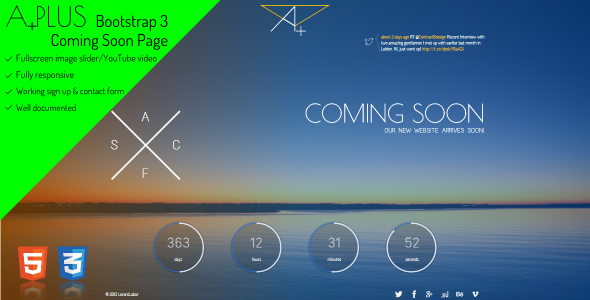 A+PLUS - Bootstrap 3 Coming Soon Page
 FXTheme