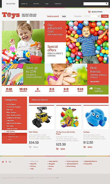 Best Toys on the Web ID2148 VirtueMart Templates TMT