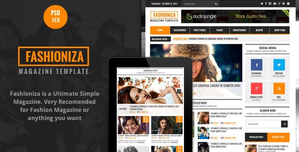 Fashioniza - Ultimate Fashion Magazine PSD
