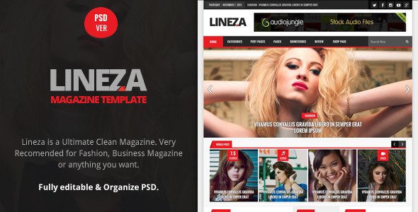 Lineza - Ultimate Unique Magazine PSD Template