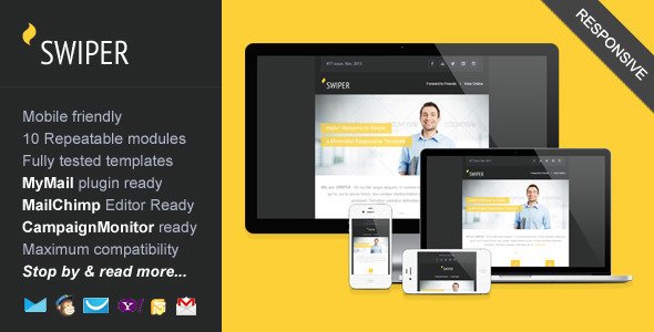 Swiper, Minimalist Responsive Email Template