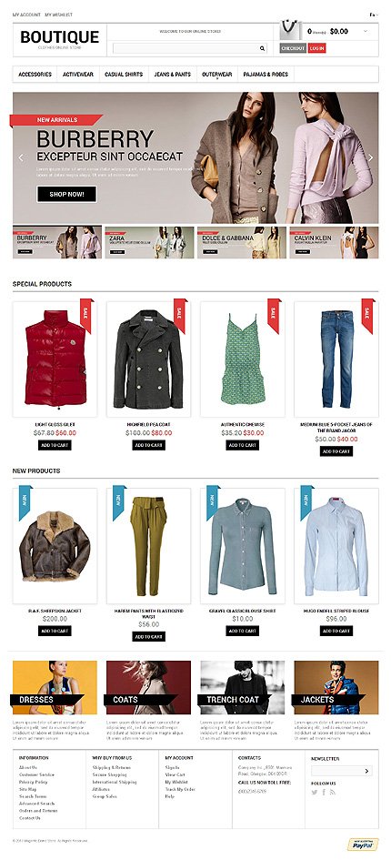 White Fashion Store Magento Theme by Hermes TMT