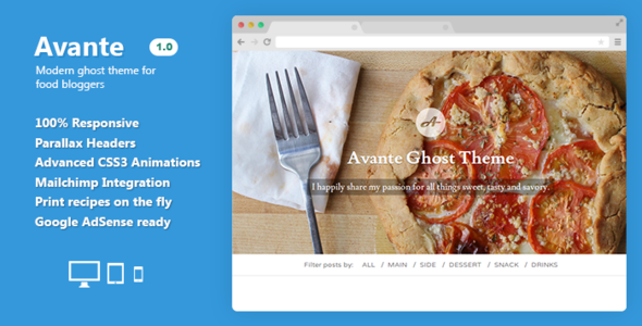 Avante Responsive Parallax Ghost Theme
 FXTheme