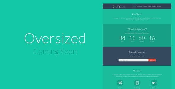 Oversized - Minimal Flat Coming Soon Template
 FXTheme