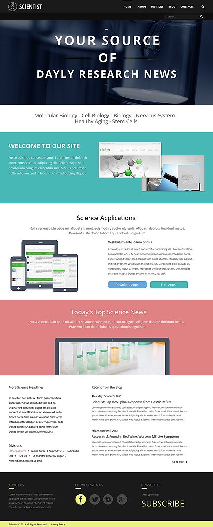 White & Black Science Joomla Theme by Irene TMT