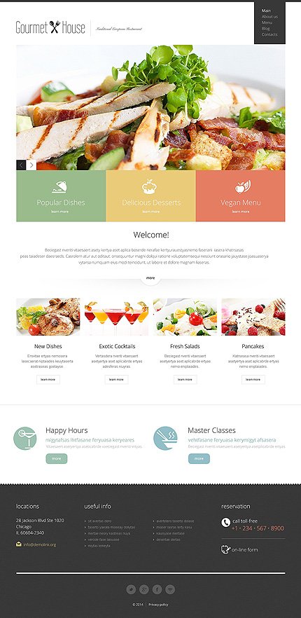 White & Black European Restaurant Joomla Template by Delta TMT