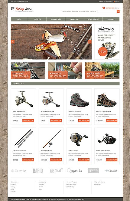 White Fishing VirtueMart Template by Angela VirtueMart Templates TMT