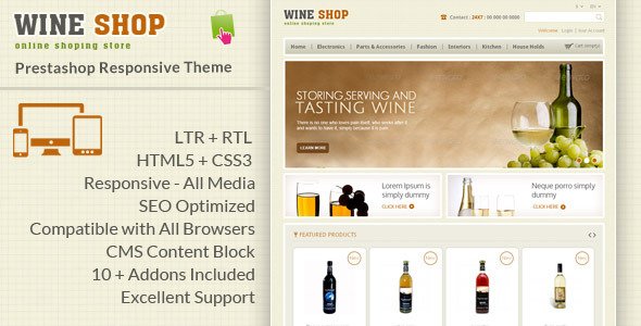 Wine Shop - Prestashop Responsive Theme
 FXTheme