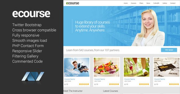 Ecourse - Responsive Website Template
 FXTheme