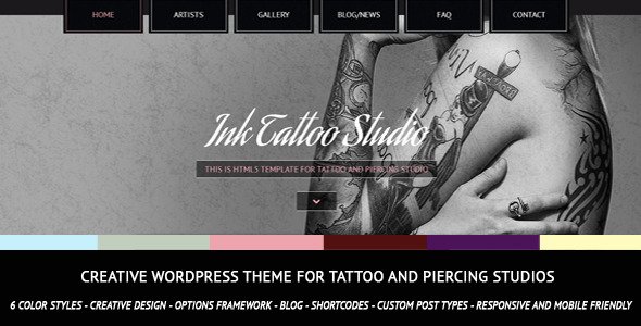 Ink Tattoo Studio - Creative WordPress Theme
 FXTheme