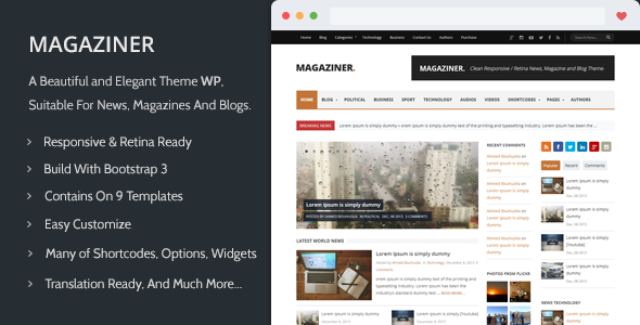 Magaziner - Responsive WP News, Magazine, Blog
 FXTheme