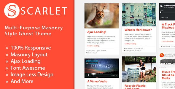 Scarlet - Multi-Purpose Masonry Style Ghost Theme
 FXTheme