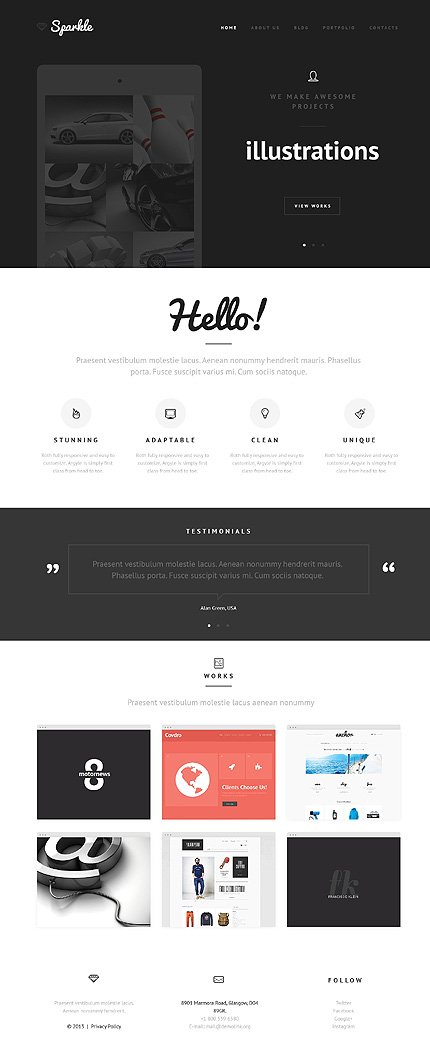 White & Black Web Design Joomla Template by Elza TMT