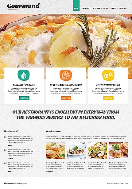 White Cafe and Restaurant Joomla Theme by Di TMT