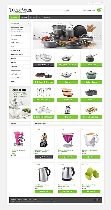 White Housewares VirtueMart Template by Hermes VirtueMart Templates TMT