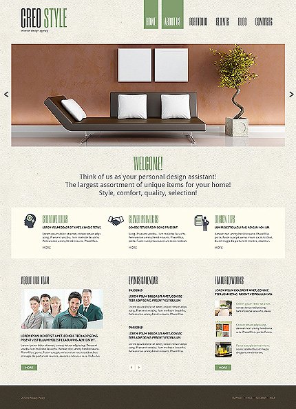 White Interior Design Joomla Template by Di  TMT