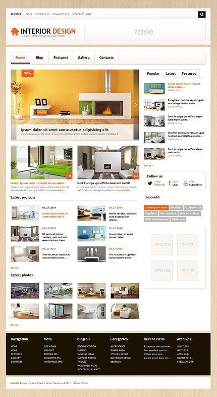 White Interior Design WordPress Theme by Mercury TMT