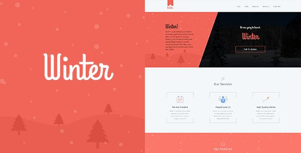 Winter One Page Colorful PSD Template
 FXTheme