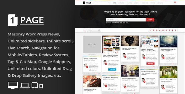 1Page = Masonry WordPress News / interesting links
 FXTheme