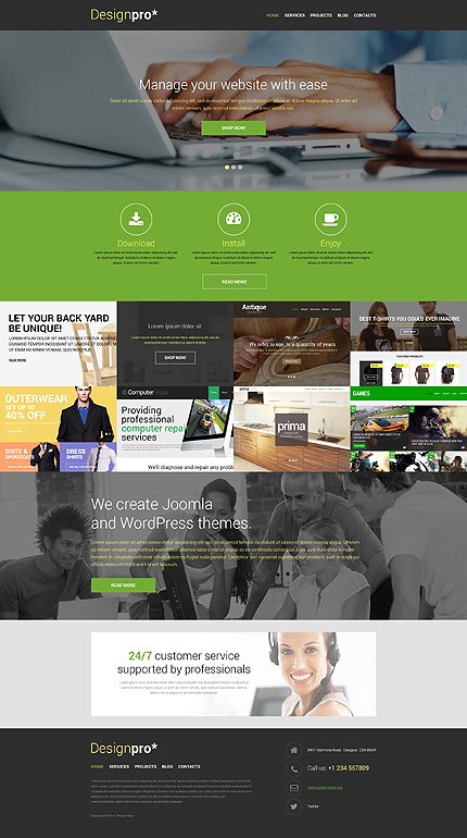 Black & Green Design Studio WordPress Theme by Mercury TMT