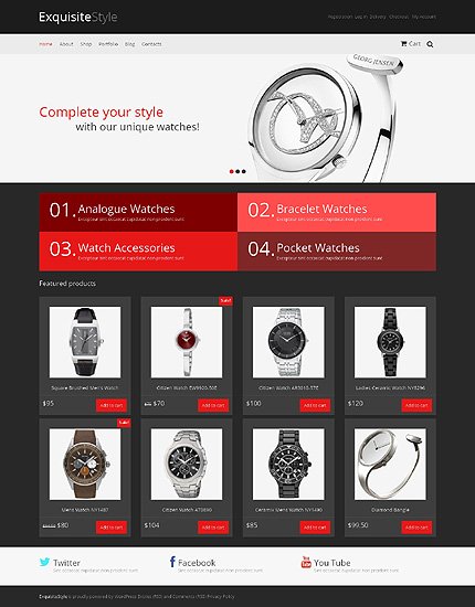 Black & White Watches Jigoshop Theme by Hermes Jigoshop Themes TMT