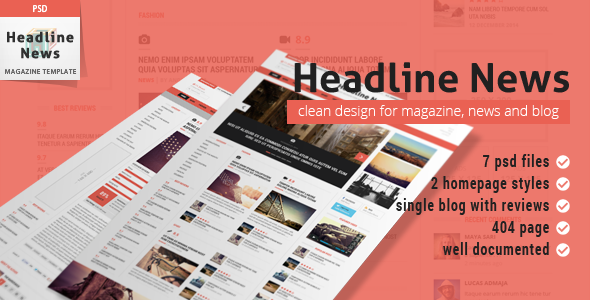 Headline News Magazine PSD Template
 FXTheme