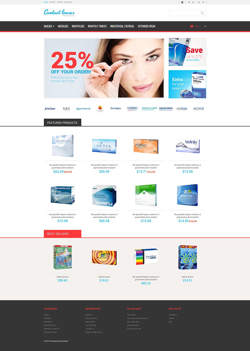 Optometrist's Responsive PrestaShop Theme TMT