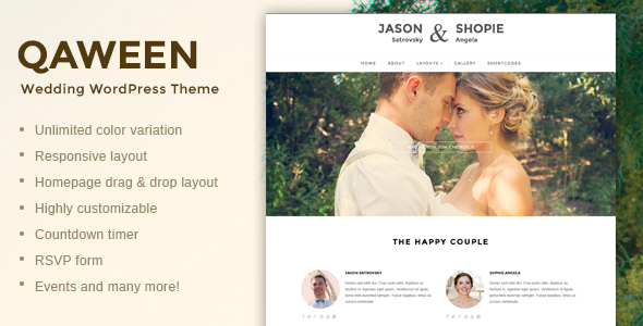 Qaween - Responsive WordPress Wedding Theme
 FXTheme