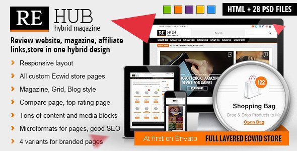REHub - Hybrid Magazine, Shop, Review HTML Template FXTheme