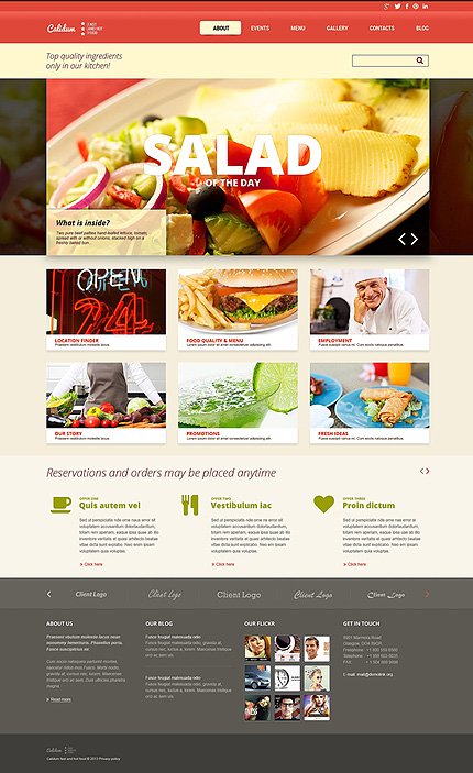 White Fast Food Restaurant Joomla Template by Cerberus TMT