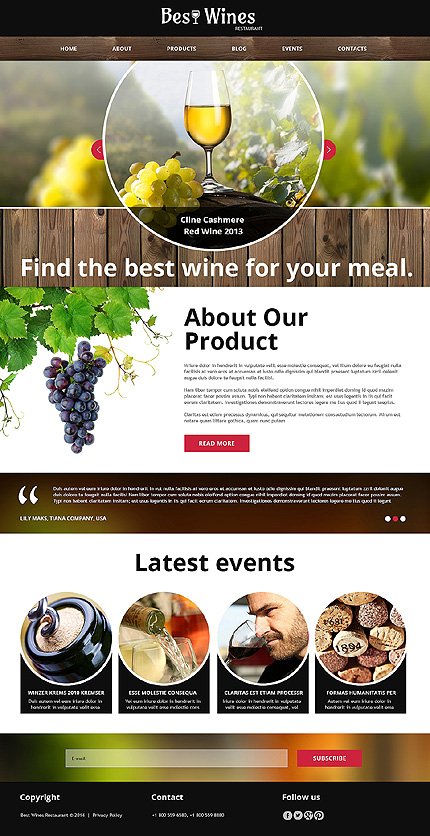 Wine Restaurant Joomla TMT