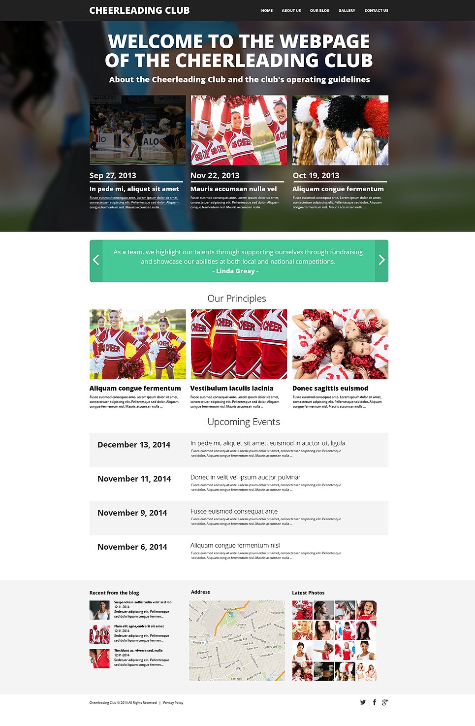 Cheerleading Club Drupal Template TMT