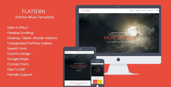 Flattern - One Page Flat Muse Template
 FXTheme