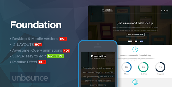 Foundation - Unbounce Non-Profit Landing page
 FXTheme
