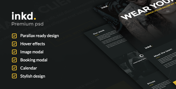 Inkd. Tattoo studio
 FXTheme PSDTemplates