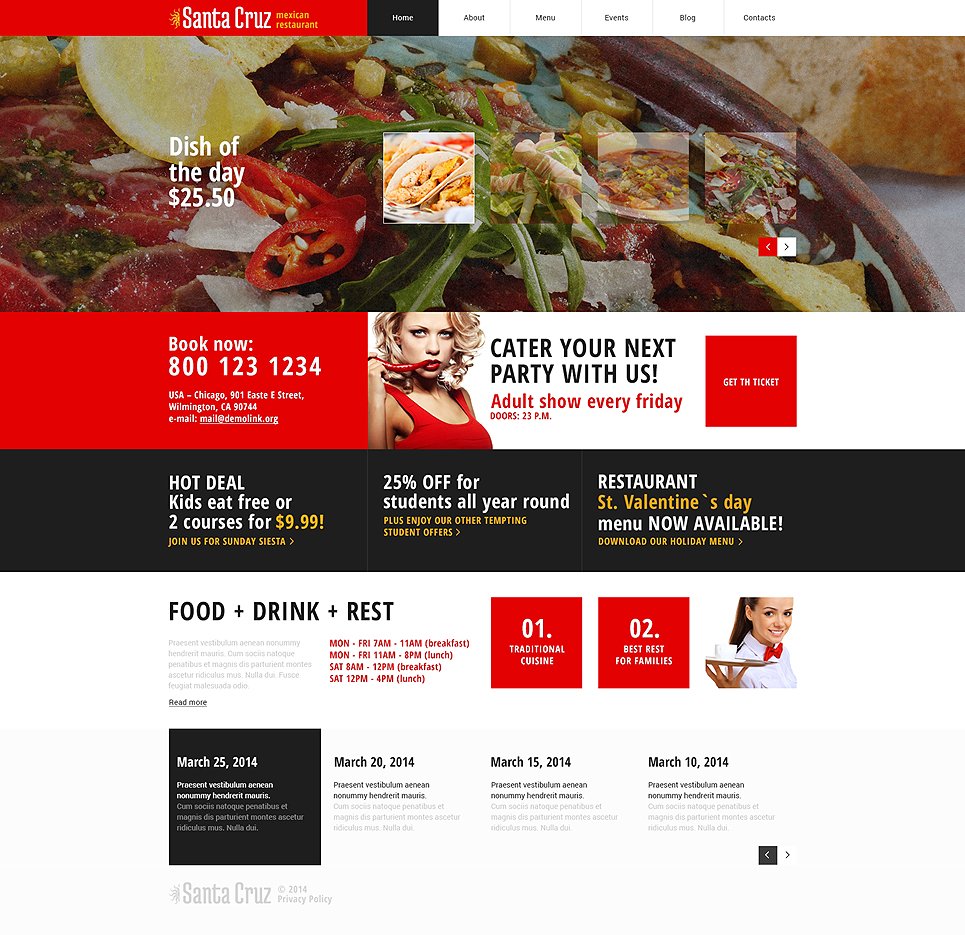 Mexican Restaurant Responsive WordPress Theme TMT