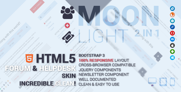 MoonLight Bootstrap Responsive Forum & Helpdesk
 FXTheme