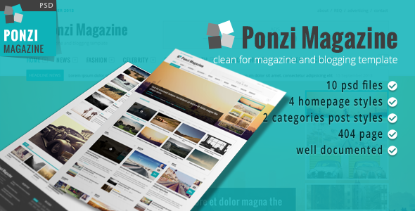 Ponzi Magazine Blog and News PSD Template
 FXTheme