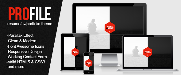 Profile-Responsive Portfolio/Resume One Page Theme
 FXTheme