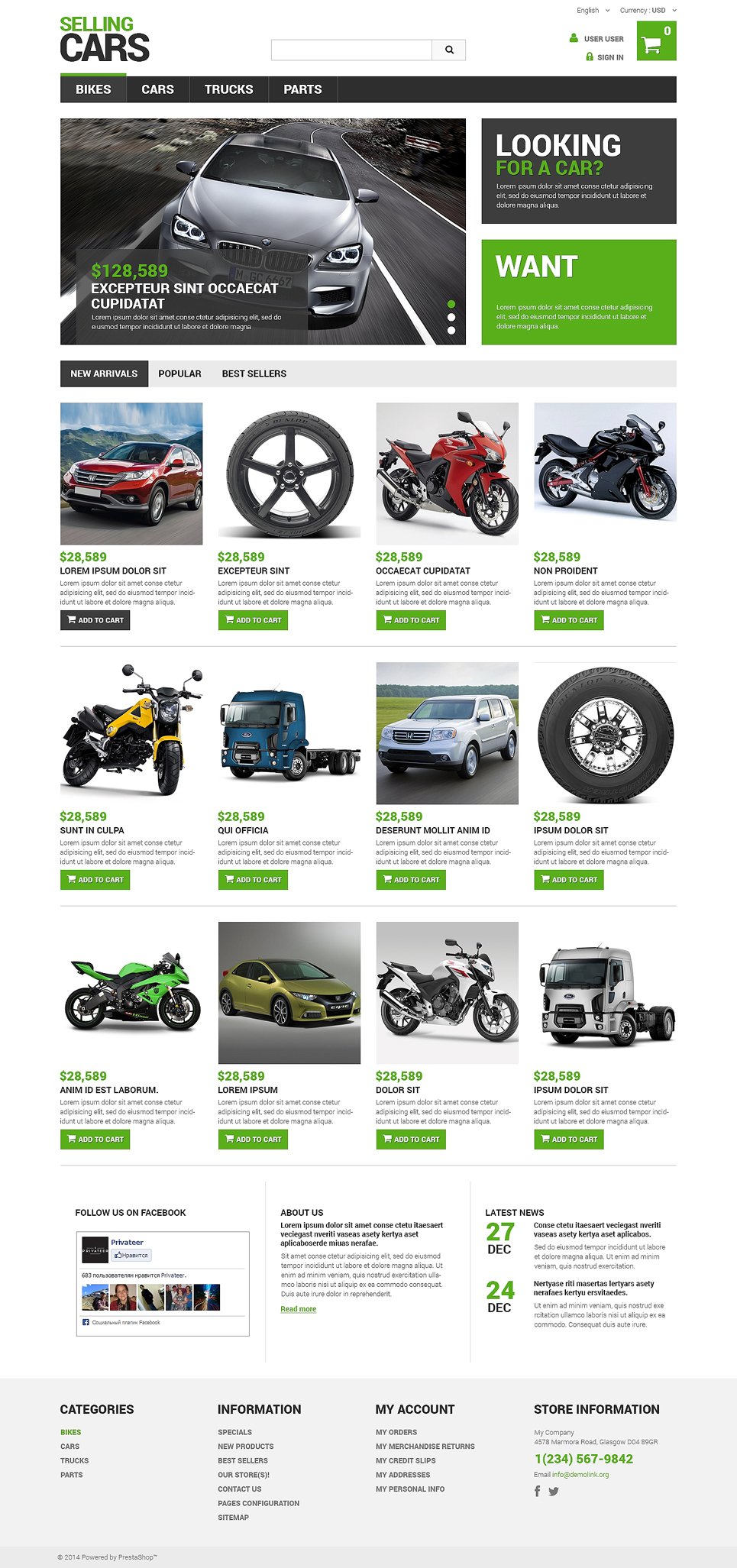 Selling Cars PrestaShop Theme TMT