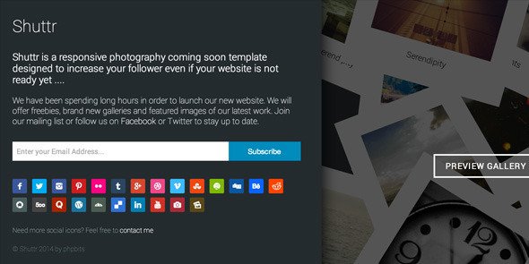 Shuttr - Photography Coming Soon Template
 FXTheme